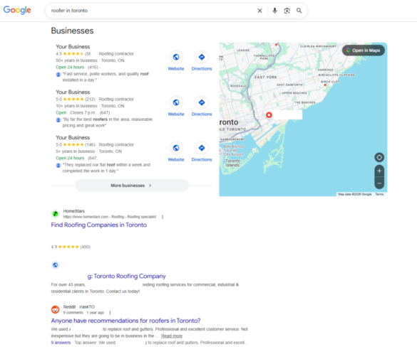 Google maps top 3 example photo